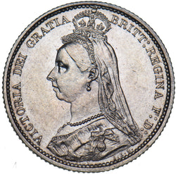 1888 Sixpence - Victoria British Silver Coin - Superb