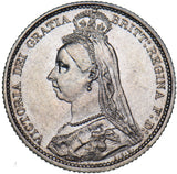 1888 Sixpence - Victoria British Silver Coin - Superb