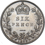 1888 Sixpence - Victoria British Silver Coin - Superb