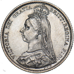 1889 Sixpence - Victoria British Silver Coin - Very Nice