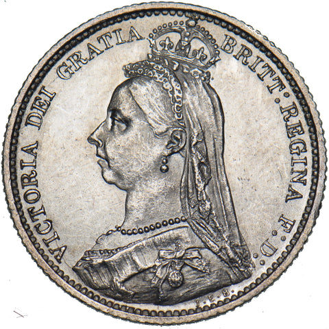 1889 Sixpence - Victoria British Silver Coin - Very Nice