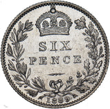 1889 Sixpence - Victoria British Silver Coin - Very Nice