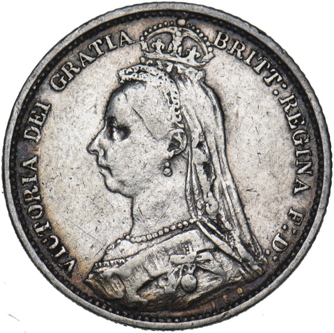 1889 Sixpence - Victoria British Silver Coin