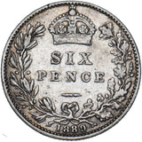 1889 Sixpence - Victoria British Silver Coin