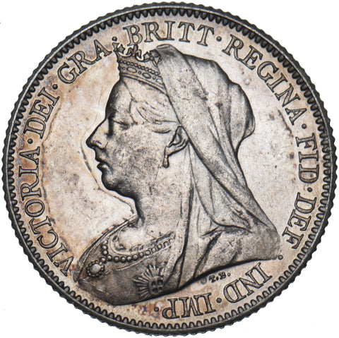 1893 Proof Sixpence (Slightly Impaired) - Victoria British Silver Coin Very Nice