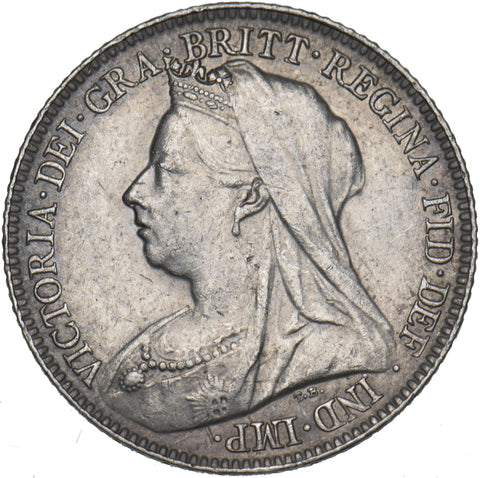 1895 Sixpence - Victoria British Silver Coin - Very Nice