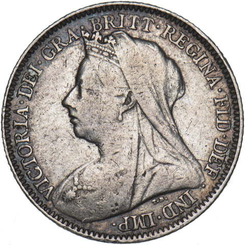 1897 Sixpence - Victoria British Silver Coin - Nice