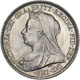 1900 Sixpence - Victoria British Silver Coin - Superb