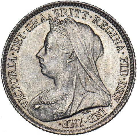 1900 Sixpence - Victoria British Silver Coin - Superb