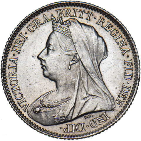 1900 Sixpence - Victoria British Silver Coin - Very Nice