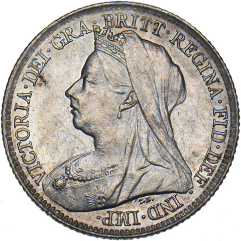 1901 Sixpence - Victoria British Silver Coin - Superb