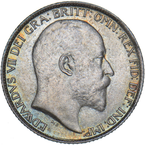 1902 Sixpence - Edward VII British Silver Coin - Superb