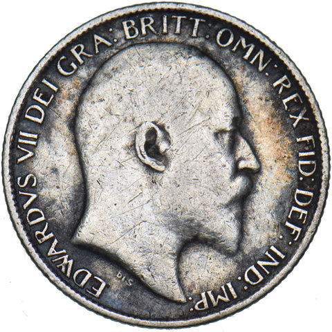 1905 Sixpence - Edward VII British Silver Coin