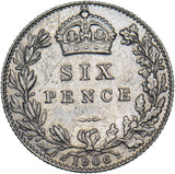 1906 Sixpence - Edward VII British Silver Coin - Very Nice
