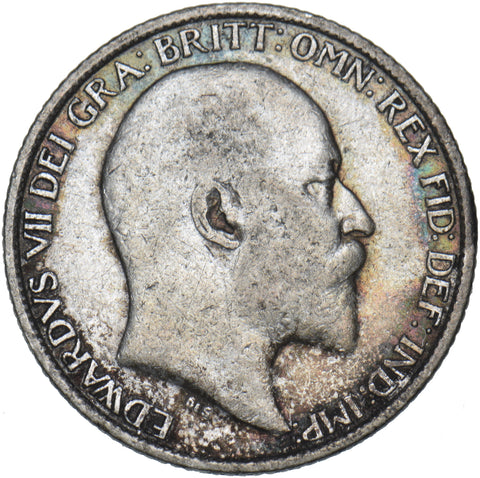 1907 Sixpence - Edward VII British Silver Coin