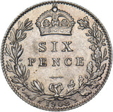 1908 Sixpence - Edward VII British Silver Coin - Very Nice