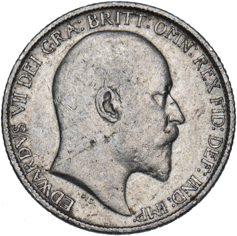 1909 Sixpence - Edward VII British Silver Coin