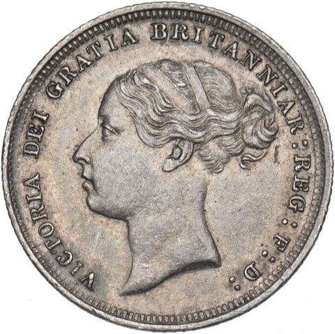 1887 Sixpence (Young Head) - Victoria British Silver Coin - Very Nice