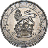 1911 Sixpence - George V British Silver Coin - Very Nice