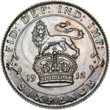 1912 Sixpence - George V British Silver Coin - Superb