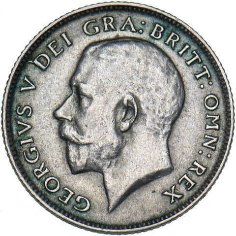 1921 Sixpence - George V British Silver Coin - Nice