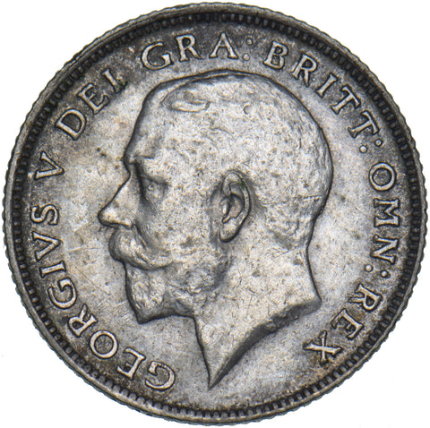 1923 Sixpence - George V British Silver Coin - Nice