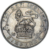 1924 Sixpence - George V British Silver Coin - Nice