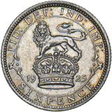 1925 Sixpence - George V British Silver Coin - Very Nice
