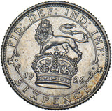 1926 Sixpence - George V British Silver Coin - Very Nice