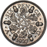 1927 Proof Sixpence - George V British Silver Coin - Superb