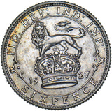 1927 Sixpence - George V British Silver Coin - Very Nice