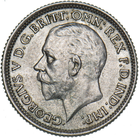 1928 Sixpence - George V British Silver Coin - Very Nice