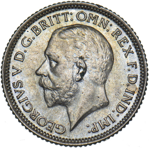 1928 Sixpence - George V British Silver Coin - Superb