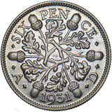 1931 Sixpence - George V British Silver Coin - Superb