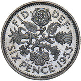 1953 Proof Sixpence - Elizabeth II British Coin - Superb