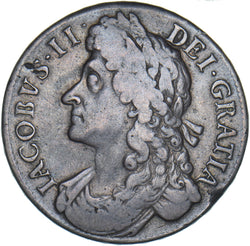 1686 Crown - James II British Silver Coin - Nice