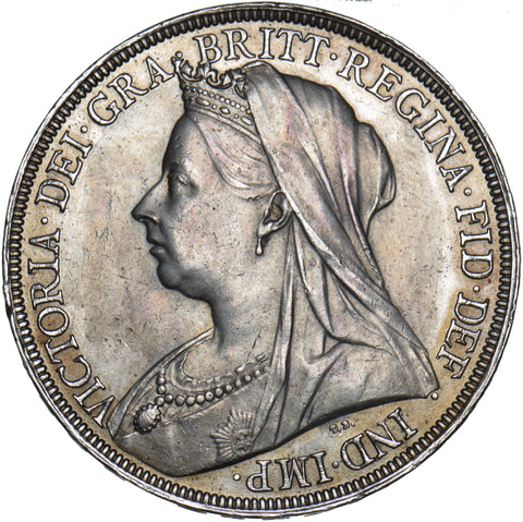 1896 Crown - Victoria British Silver Coin - Very Nice