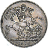 1902 Crown - Edward VII British Silver Coin - Very Nice