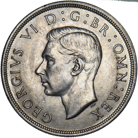 1937 Crown - George VI British Silver Coin - Very Nice