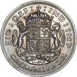1937 Crown - George VI British Silver Coin - Very Nice