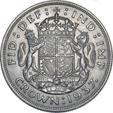 1937 Crown - George VI British Silver Coin - Very Nice
