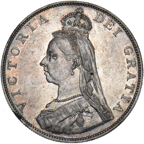1887 Double Florin - Victoria British Silver Coin - Very Nice