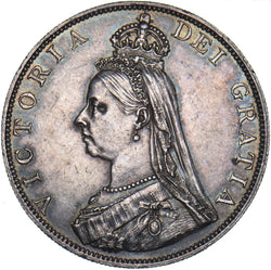 1887 Double Florin - Victoria British Silver Coin - Very Nice