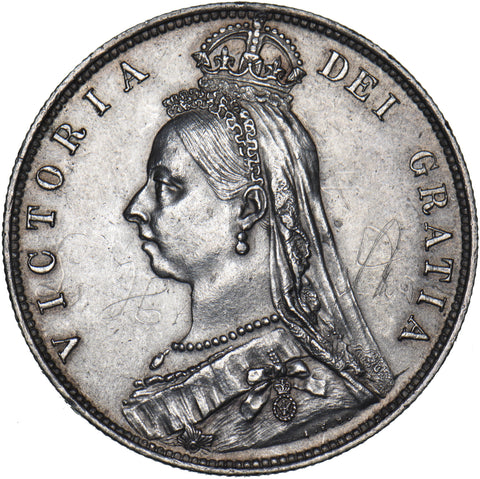 1892 Halfcrown (Obv. Graffiti) - Victoria British Silver Coin