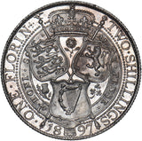 1897 Florin - Victoria British Silver Coin - Superb