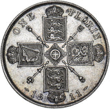 1911 Florin - George V British Silver Coin - Very Nice