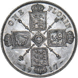 1917 Florin - George V British Silver Coin - Very Nice