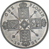 1921 Florin - George V British Silver Coin - Very Nice