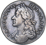 1686 Shilling (6 Over 5) - James II British Silver Coin - Nice