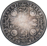 1739 Shilling - George II British Silver Coin